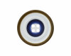 Kunststoffknopf mit Relief-Ringen, Union Knopf braun-blau 20 mm
