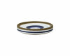 Kunststoffknopf mit Relief-Ringen, Union Knopf braun-blau 20 mm