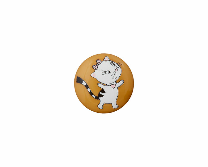 Kinderknopf KATZE MIAU, Union Knopf braun