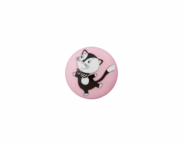Kinderknopf KATER MIAU, Union Knopf rosa
