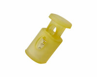 Kordelstopper Durchlass 5 mm, halbtransparent, Union Knopf gelb