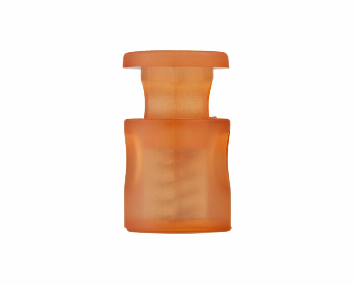 Kordelstopper Durchlass 5 mm, halbtransparent, Union Knopf orange