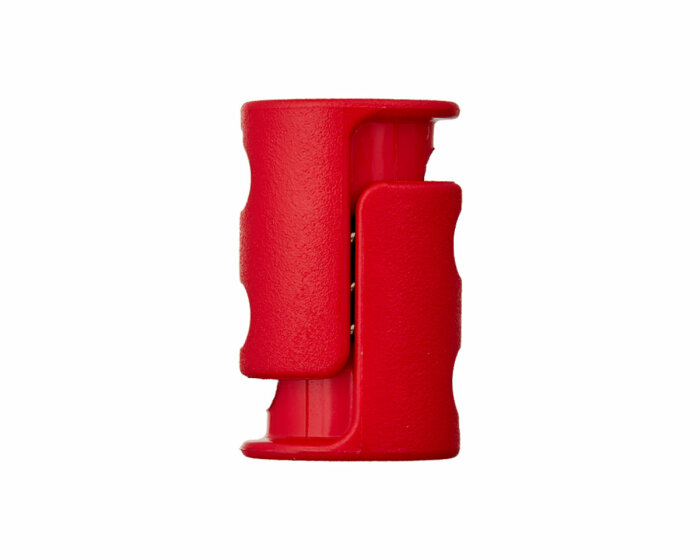 Doppelkordelstopper Durchlass 6 mm, Union Knopf rot