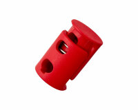 Doppelkordelstopper Durchlass 6 mm, Union Knopf rot