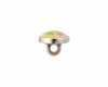 Holzknopf VINTAGE mit Goldrand, Union Knopf rot-pink