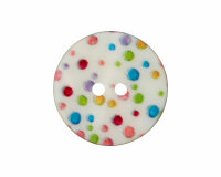 Kinderknopf in Perlmuttoptik, bunt gepunktet, Union Knopf