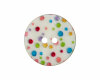 Kinderknopf in Perlmuttoptik, bunt gepunktet, Union Knopf