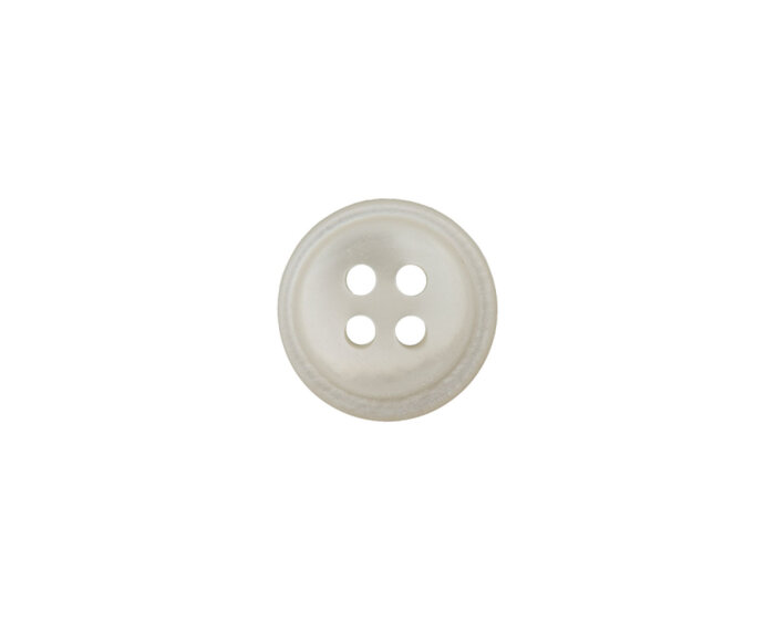 Kleiner Kunststoffknopf, matt schimmernd, Union Knopf natur 11 mm
