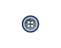 Kleiner Kunststoffknopf MARMOR, Union Knopf blau