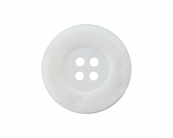 Echter Perlmuttknopf, matt schimmernd, Union Knopf weiß 9 mm