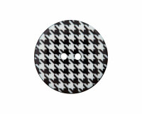 Kunststoffknopf HAHNENTRITT, schwarz-weiß, Union Knopf