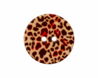 Kunststoffknopf LEOPARD, Union Knopf 20 mm gelbbraun