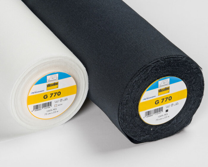 Gewebeeinlage G 770, ecru und schwarz, Vlieseline ecru