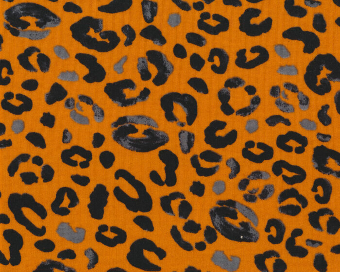 Kuschelsweat CAT, Leopardenmuster, orange