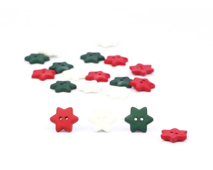 Kunststoffknopf WEIHNACHTSSTERN, Union Knopf grün
