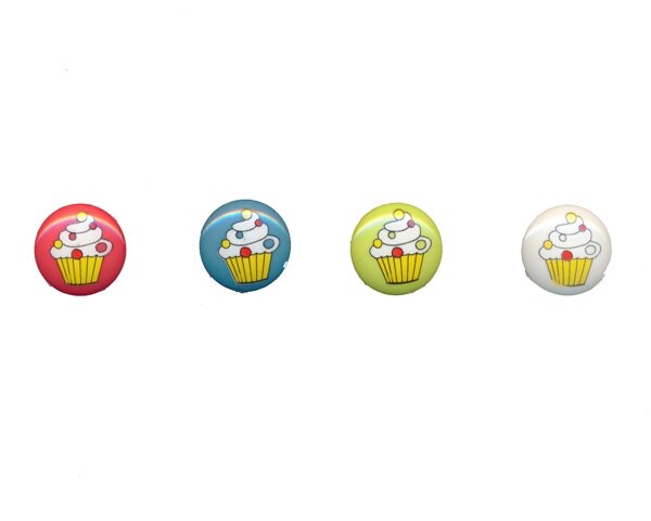 Kunsstoffknopf CUPCAKE, Union Knopf rot