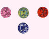 Kleiner Kunststoffknopf BUCHSTABENTAFEL dunkelblau