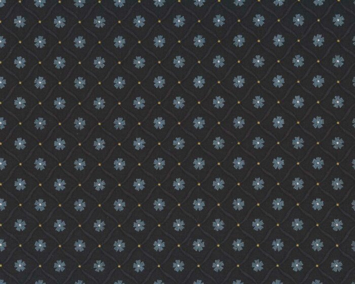 Metallic-Patchworkstoff JUBILEE, Blumenraster, schwarz