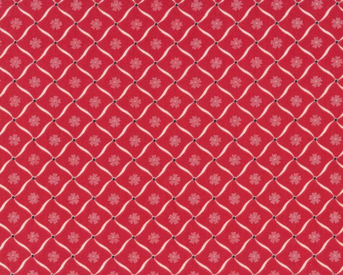 Metallic-Patchworkstoff JUBILEE, Blumenraster, rot