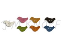 Holzknopf SPATZ, Vogel orange