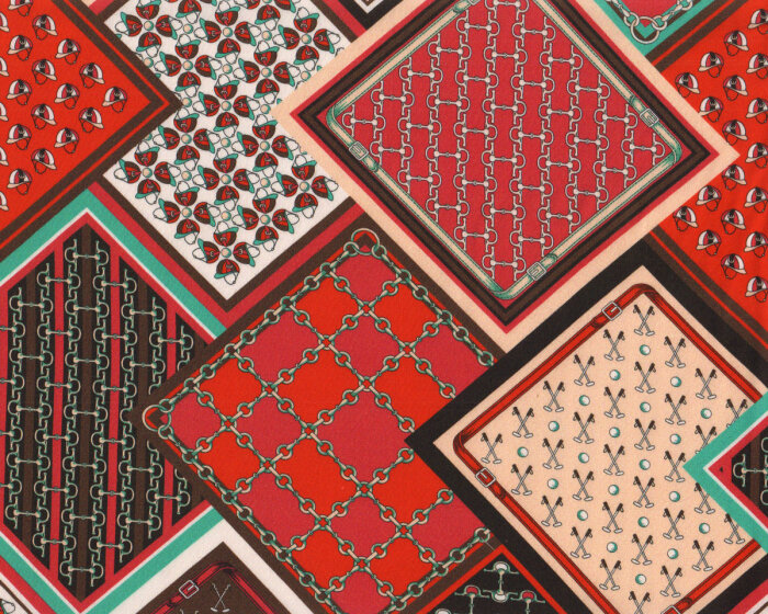 Viskosestoff MYKONOS, Reitsport-Mosaik, burda style