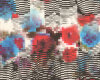 Italienisches Fell aus Microfaser PIXAR, Pixelblumen, rot-schwarz