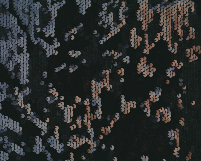 Italienischer Pailletten-Samt MERCURY, schwarz