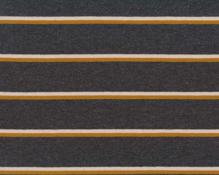 Baumwolljersey CADAC, Doppel-Streifen, grau meliert