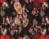 Viskose-Rippen-Jersey BAHARI, Blumen schwarz-pastellrot
