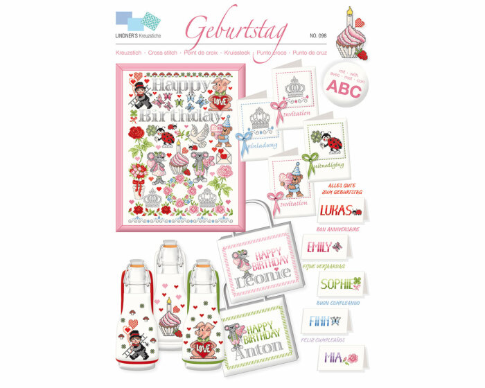 Stickvorlage: Geburtstag, Lindners Kreuzstiche