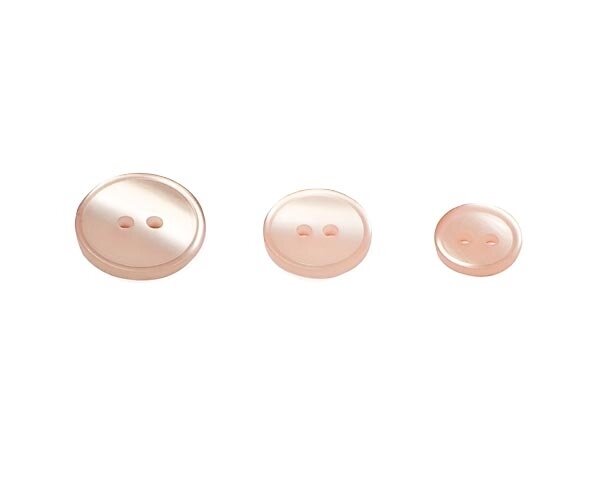 Kunststoffknopf SCHIMMERND, helles altrosa, Union Knopf 15 mm