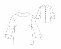 Zwischenmass Schnittmuster BLUSE MIT RÜCKWÄRTIGER KNOPFLEISTE
