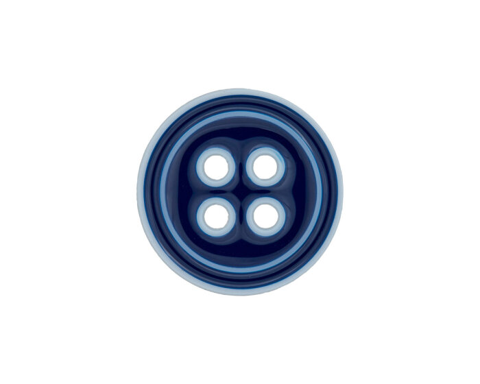 Glänzender Kunststoffknopf SEEWIND, blau, Union Knopf 28 mm