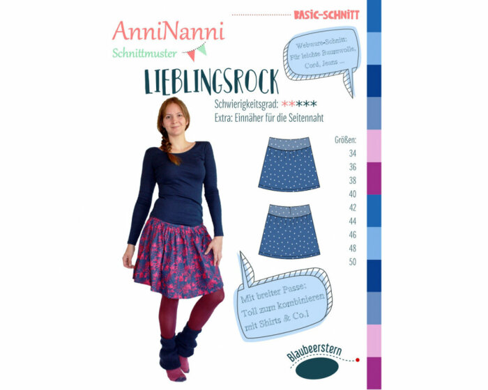 Damen-Schnittmuster LIEBLINGSROCK, Blaubeerstern