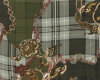 Viskosestoff mit Glencheck ZAUMZEUG, Ornamentblüten, olivgrün, Toptex
