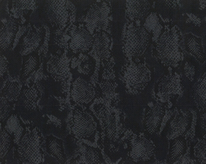 Wollstoff REPTIL, Schlangenmuster, nachtblau
