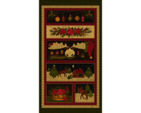60-cm-Panel Patchworkstoff A MOOSE FOR CHRISTMAS, Weihnachts-Bilder