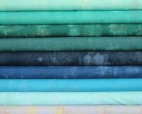 Patchworkstoff GRUNGE, uni streifig-meliert, helles türkisblau, Moda Fabrics