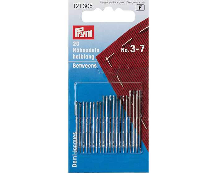 Kleiber Hand-Nähnadeln Halblang – 20 Stück, Stahl Mit Goldöhr, 31-35 Mm
