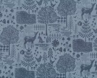 Patchworkstoff MOONLIT FOREST, Garten-Silhouette, Dear...
