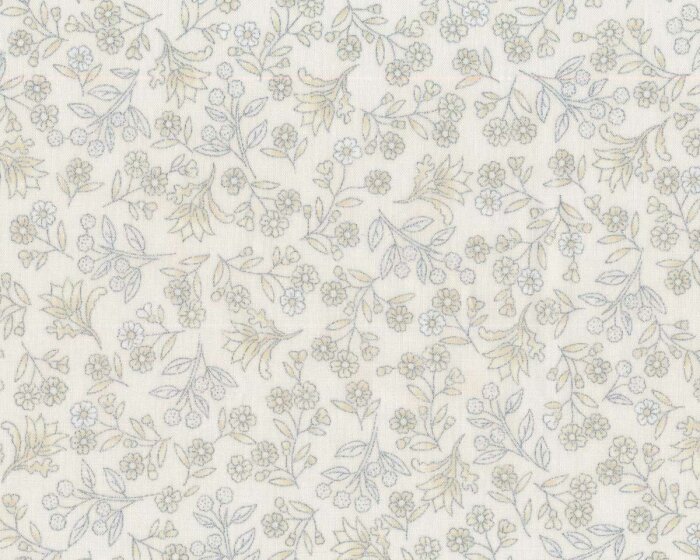 Metallic-Patchworkstoff MELBA, Blüten-Zweige, creme, Leesa Chandler