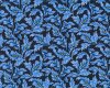 Patchworkstoff PETITE FLEUR, Federblätter, schwarz-hellblau