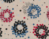 Patchworkstoff mit Leinen, Canvas LECRE, Tupfenkränze, natur-rot, Koko Seki