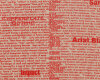 Patchworkstoff mit Leinen, Canvas FIRST OF INFINITY, Schrift, rot