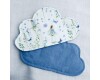 45 cm Reststück Baumwollstoff ELFENGARTEN, taubenblau, Acufactum