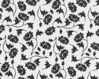 Patchworkstoff TILED UP, Stielblüten, schwarz