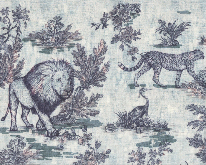 Baumwoll-Leinenstoff ELOUAN, Löwen, Hilco