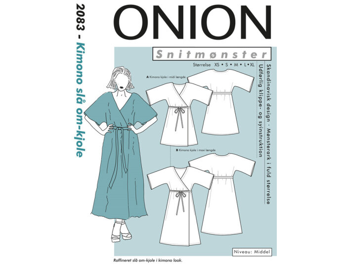 Kimono-Wickelkleid, Schnittmuster ONION 2083