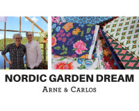 Baumwollstoff NORDIC GARDEN DREAM, Blüten, moosgrün, Arne & Carlos