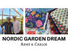 Baumwollstoff NORDIC GARDEN DREAM, Blüten, dunkelblau, Arne & Carlos